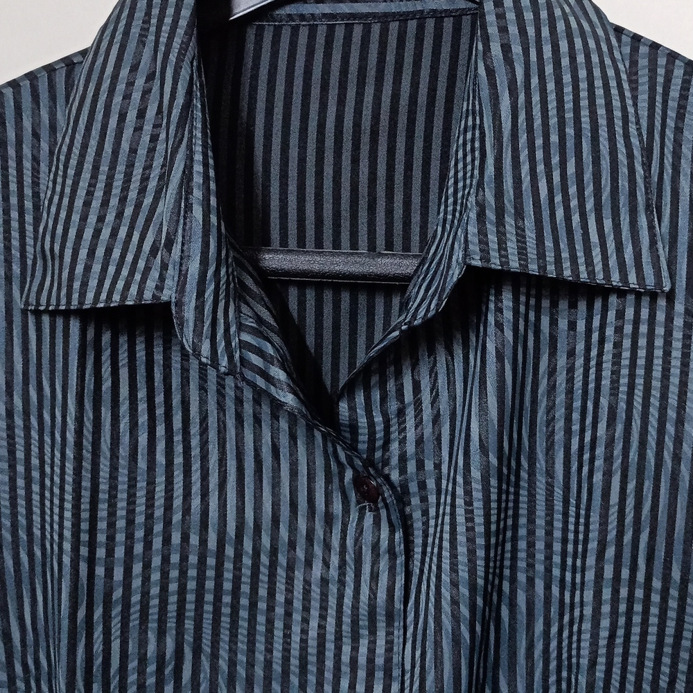 Allen Cooper Black n Grey shirt - Picture 3 of 7